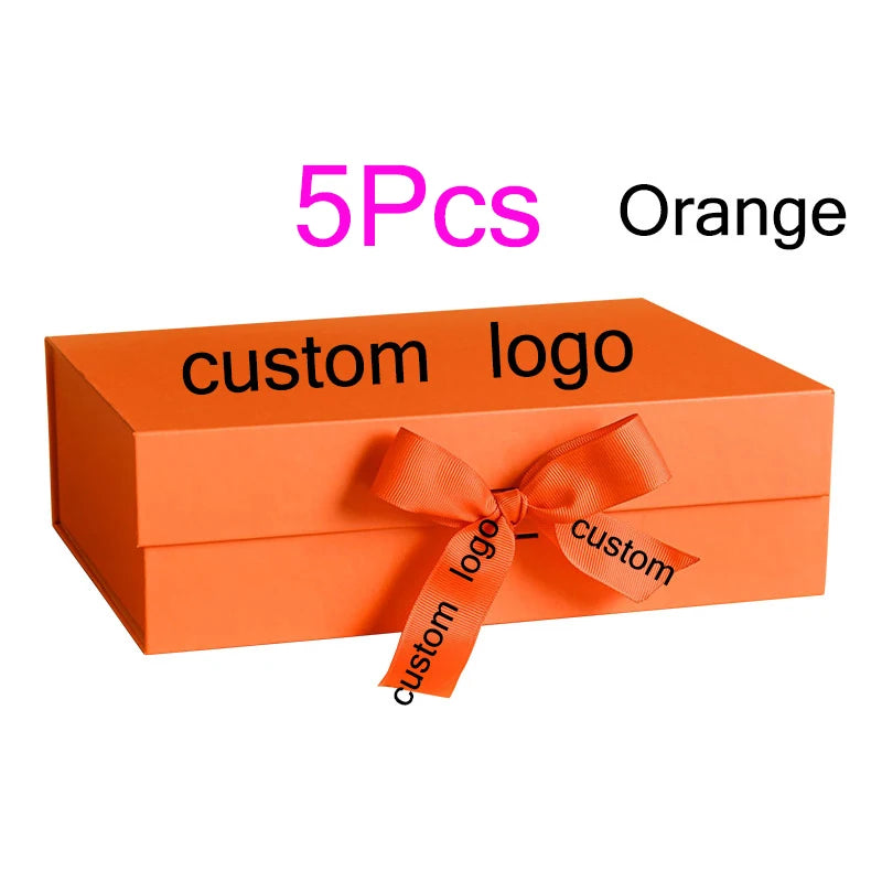 5Pcs Gift Box With Lid Personalized Bridesmaid Groomsmen Proposal Box With Ribbon Present Packaging Box Wedding Boxes