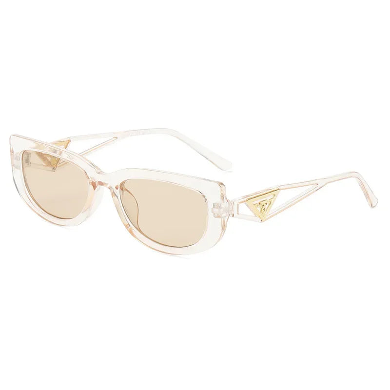 New Small Frame Cat Eye Sunglasses Women Personality Hollow Triangle Sun Glasses Men Trendy Retro Oval Gafas De Sol Mujer