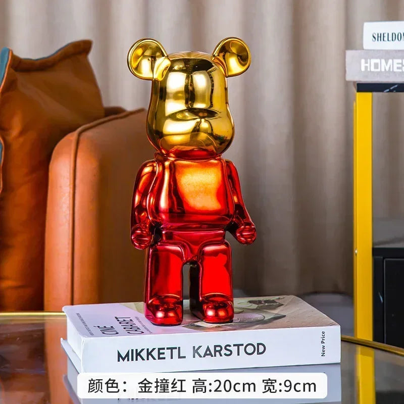 20/28/35cm Aesthetic Bear Figure Stautes Ceramics Violent Bear Figurines Sculptures Decor Luxury Room Decorations Home Ornament
