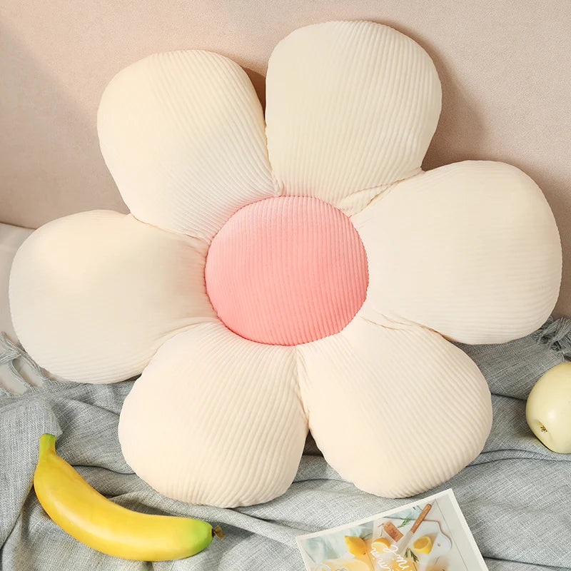 Stuffed Six Petal Flower Cushion Plush Pillow Toy Soft Cartoon Plant Stuffed Doll Chair Cushion Sofa Kids Lovers Birthday Gifts