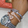 2025 New Iced Out Bling Opened Heart Zircon Charm Bracelet Rectangle AAA CZ Hearts Bangle For Men Women Hiphop Luxury Jewelry