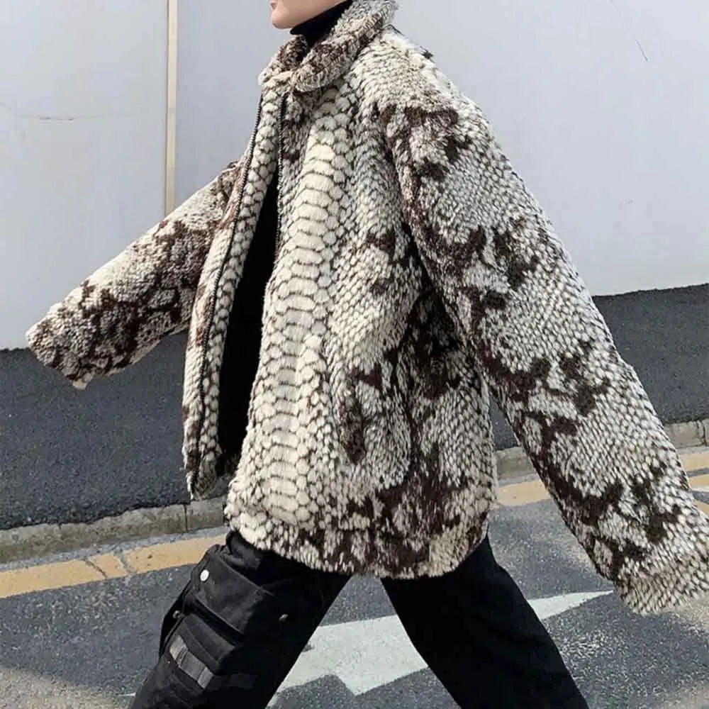 New Autumn And Winter Men's Long-Sleeved Fur Jacket American Retro Fashion Trend High Street Loose Casual Niche Men's Tops 2025