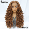 Latisha 13X6 HD Synthetic Lace Front Wigs Curly Pre Plucked Lace Frontal Wig with Bangs for Women Highlight with Babyhair 24Inch