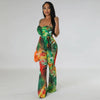 Floral Printed Jumpsuits Summer Outfits for Women 2024 Clubwear Spaghetti Strap Skinny One Pieces Romper Summer Beach Wear