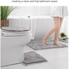 3-piece bathroom chenille floor mat, absorbent anti slip bathroom carpet, bathroom U-shaped foot mat, toilet lid, TPR anti slip