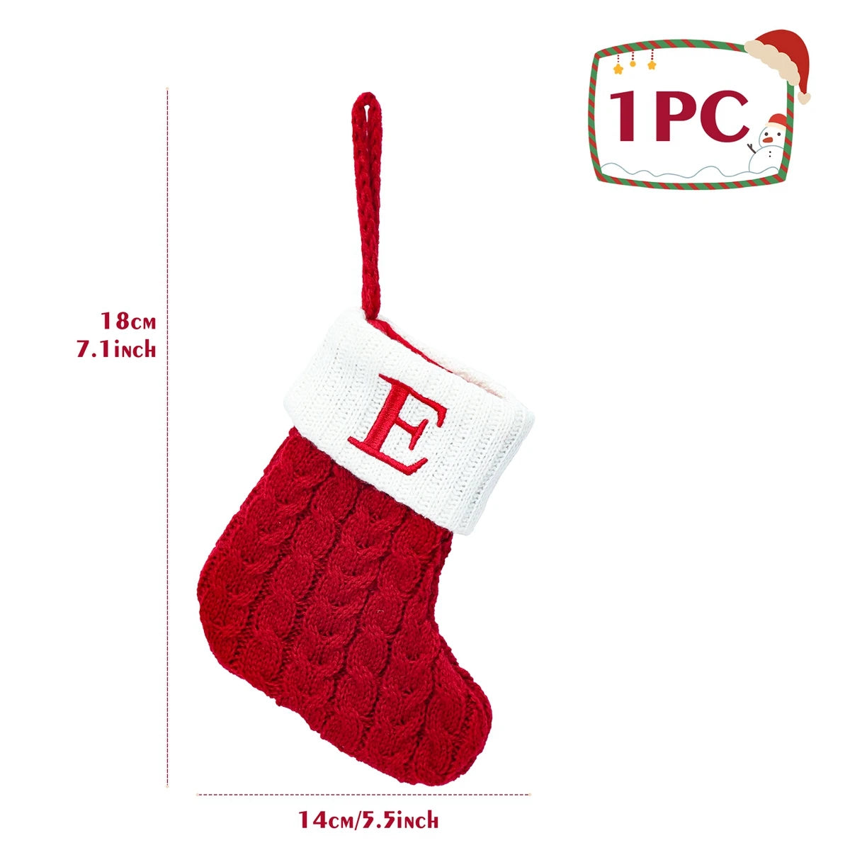 Christmas Socks Knitting Snowflake Letter Stocking Christmas Decoration For Home 2024 Xmas Tree Ornament Gift Navidad Natal 2024
