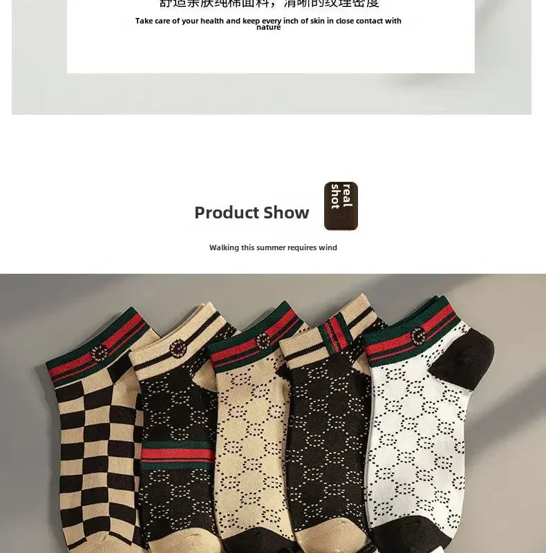 Men's Summer Socks Low-cut Absorbent Anti-odor Cotton Ankle Socks Pop-socks Moisture Absorbent Sweat-absorbent Short Tube