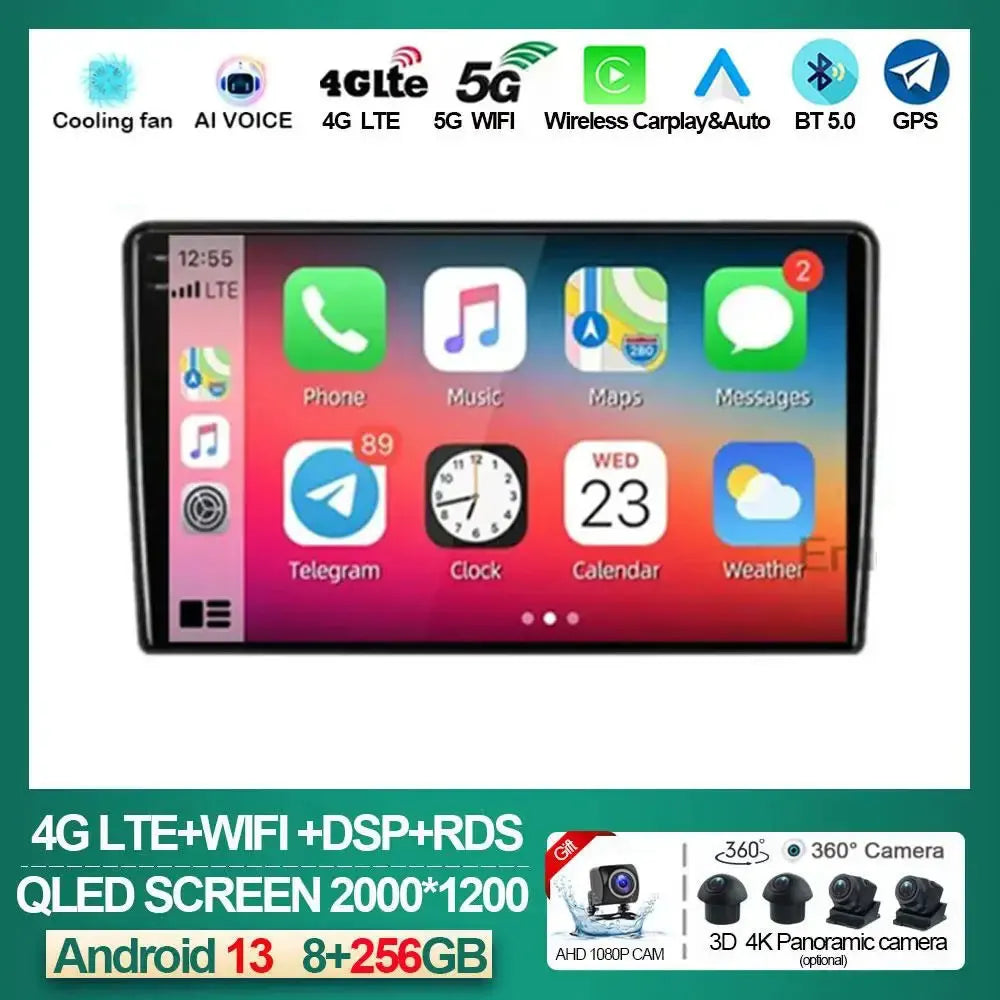 For Nissan NP300 NAVARA Platform Chassis D40 Pathfinder R51 2004 - 2012 8+256G Car Radio Wireless CarPlay Android 13 QLED Screen