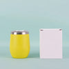 50pcs Custom 12oz double wall stainless steel wine tumbler insulated vacuum egg shape wine tumbler with sliding lids