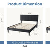 JHK Queen Bed Frame with Headboard No Box Spring Needed Linen Upholstered Wooden Platform Bed Frame with Wood Slats Support