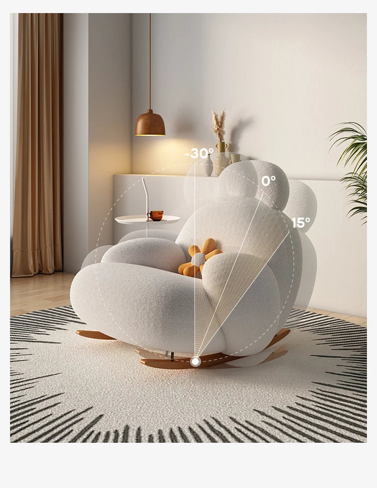 Fluffy White Living Room Chair Modern Cute Floor Ergonomic Living Room Chair Lounge Recliner Meuble Salon Home Furniture