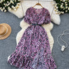 Summer Pleated Women Buttons Dresses Casual Beach Holiday Short Sleeve V Neck Woman Midi Dress Bohemian Mujer Vestidos