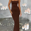 Elegant Deep Open Back Backless Slim Maxi Dress Women Spaghetti Strap Sleeveless Bodycon Long Dress Sexy Club Party Vestidos