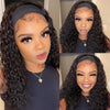 Headband Wigs Human Hair 28 30 32 Inch Water Wave Wigs 100% Real Hair Curly wig None Lace Front Wigs Full Machine Made Wigs