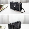 Black Luxury Handbags And Purse Women PU Leather Messenger Shoulder Bag Plaid Female Crossbody Bag Tassel Quilted  Brand
