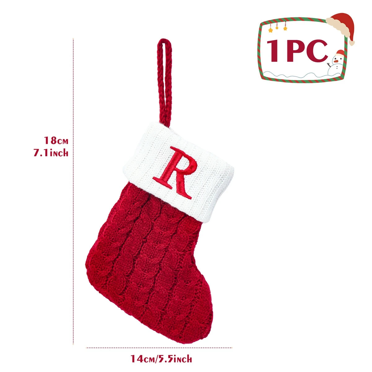 Christmas Socks Knitting Snowflake Letter Stocking Christmas Decoration For Home 2024 Xmas Tree Ornament Gift Navidad Natal 2024