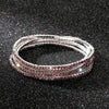 5Pcs/Lot Elastic Crystal Bracelets 2mm Charming Gold Color Crystal Rhinestones Metal Bangle Bracelet Jewelry DIY Gift
