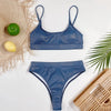 Bikini 2025 Sexy Blue High Waist Swimwear Swimsuit Women Bikinis Set Bathing Suit Beach Bikini Female Push Up Biquinis Feminino