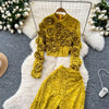 Women  Three-dimensional floral  loose T Shirt Bodycone Tops Female High Street Y2k Tops  Summer Two Piece Set
