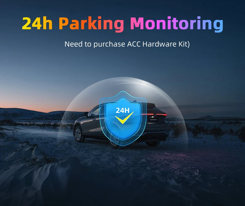 Develuck 10.26" Car DVR 350° Adjustable Carplay Android Auto Dash cam 4K Front&1080P Rear Camera Voice Control WIFI Dual lens FM