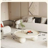 Nordic Combination Bedroom Coffee Table Simple Light Luxury Household Cream New Round Living Room Modern Small Apartment