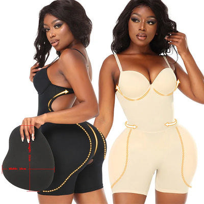 AfruliA Bodysuit Shapewear Padded Hip Enhancer Bra Cushion Butt Lifter Sexy Back Body Shaper Jumpsuits Fajas Colombianas Girdles