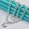 DOTEFFIL 925 Sterling Silver Star Pendant 18 Inch Chain Necklace For Woman Wedding Engagement Fashion Jewelry