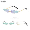 Fashion Fire Flame Sunglasses Women Men Rimless Wave Sun Glasses UV 400 Eyewear Luxury Trending Narrow Sunglasses