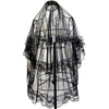 2 Tier Black White Flower Lace Edge Bridal Veils with Comb Elegant Vintage Wedding Cosplay Performance Hair Accessories