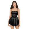 Women Solid Color Cami Playsuits Cowl Neck Sleeveless Short Jumpsuits Summer Cross Tie-Up Backless Satin Romper Clubwear