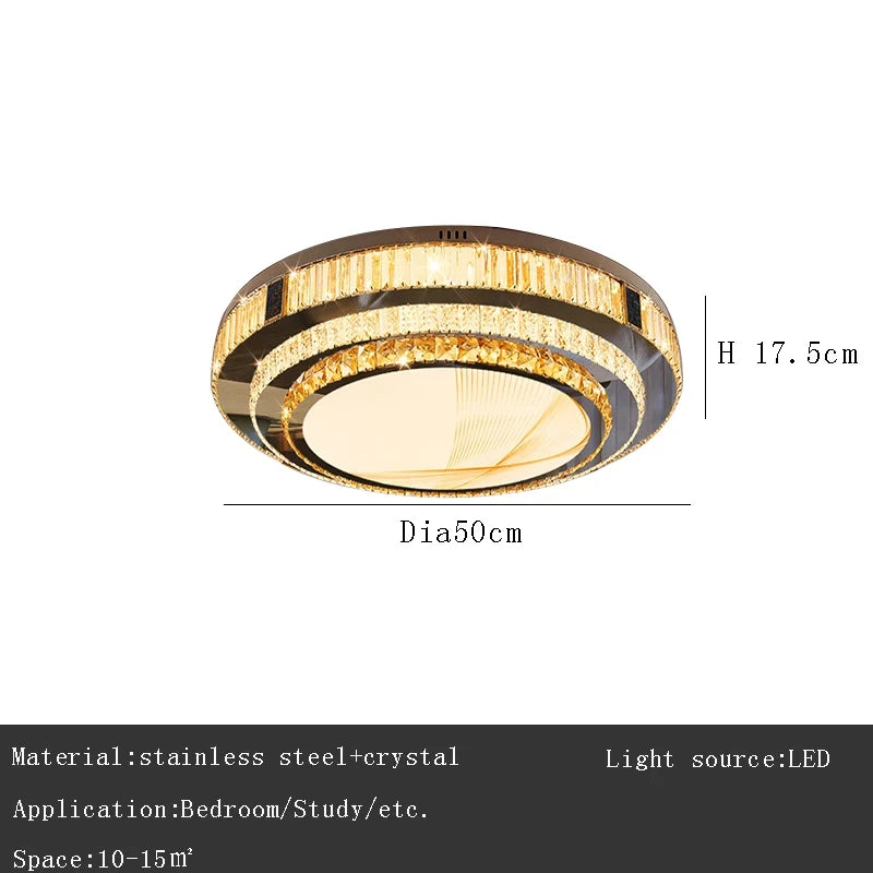 Luxury Ceiling Chandelier Gold Modern Led Lights Home Decor K9 Crystal Lustre for Living Room Bedroom Bathroom Home Appliance