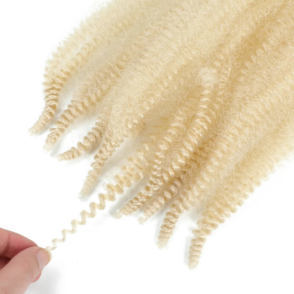 24 inch Kinky Afro Springy Braiding Crochet Hair 18” Marley Kinky Crochet Braids Hair Soft Afro Kinky Twist Crochet Braid Hair