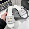 High quality 2025 spring new high-end leather flat slippers with versatile and casual design, high-end temperament, elegant and