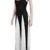 Beyprern Women's Patchwork Spaghetti Straps Knitted Wide Legs Jumpsuits One Piece Outfits Night Clubwear Female Workout Overalls