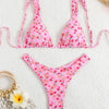 Bikini Women Swimsuit 2025 New Solid Print Sling Bikinis Set Sexy Thong Swimwear Summer Two Piece Beachwear Bathing Suit Female