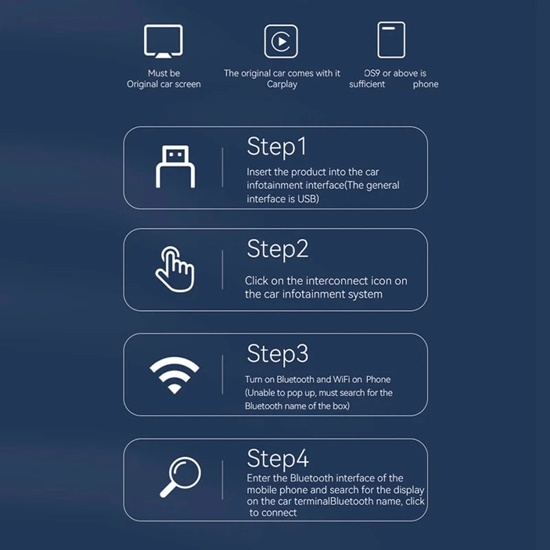 NEW Wireless Carplay Android Auto Adapter Wired To Wireless 2 In 1 Car Ai Box For  Toyota VW Peugeot Plug And Play-ABDQ