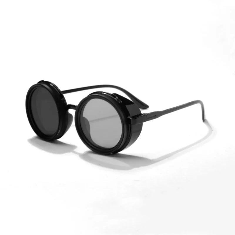 Vintage steampunk adjustable ND Glasses Sunglasses for middle-aged classic round crystal sunglasses for men and women locomotive