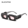 NEW Trendy Rectangle Sunglasses Women Punk Plush Sun Glasses Ladies UV400 Shades Fashion Funny Decor Eyewear