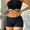 Women's Panties Seamless Sports Wavy Edge Silk Satin Boxers Underwear Female Lovely Briefs Cozy Lingerie Intimate Underpants