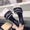 Luxury Design Women's Summer Letter Flat Heel Slippers 2024 Outdoor Trendy Ladies Sandals Female Beach Slippers