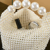 European and American style new beaded handbag Summer women's pearl bag hand woven wrist bag Fashion temperament handbag
