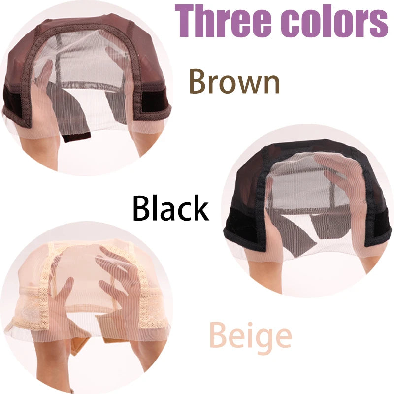 Female Headband Wig Cap Hd Lace Wig Cap For Wig Making U Part Wig Caps With Adjustable Velvet Wig Grip To Wear Wig Nude Hair Net