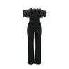 Sexy Slash Neck Slim Fit Jumpsuit for Woman Jumpsuits Rose One Piece Women Club Overalls Celebrities Outfits Party Sexy Rompers