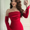 Customized Mermaid Evening Dress Party Classic  Jersey Strapless Dresses Modern Saudi Arabia Available in Colors Celebrity Gowns