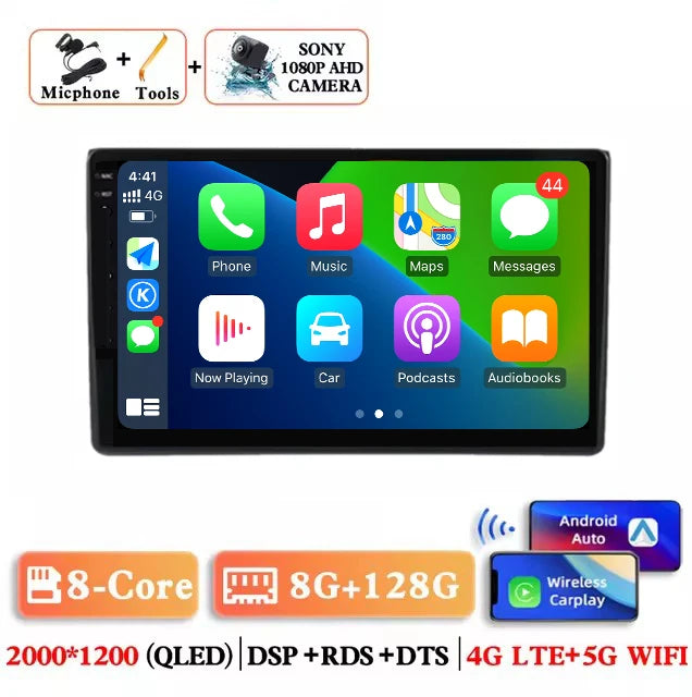 For Audi A3 8P 2003-2013 Android 14 RS3 Sportback 2Din CAR Multimedia Carplay Video Player Stereo Radio WIFI 4G DSP Navigation