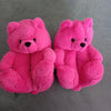 Cute Teddy Bear Plush Winter Slippers Wrapped in Heels Fun Indoor Floor Shoes Women's Gift Warm and Soft Cartoon Plush Animal Sl