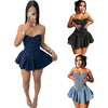 Chest Wrap Sexy Dress Women Sleeveless Backless Splicing Slim Fit Strapless Mini Dresses Sexy A Line 2024 Denim Vestidos