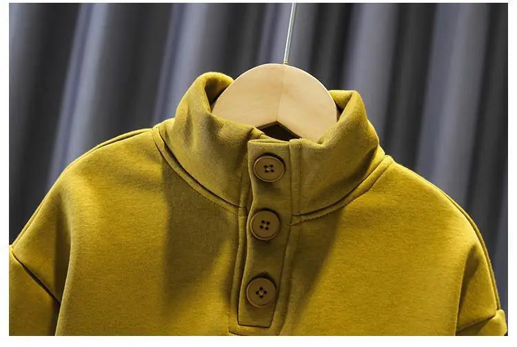 Autumn and Winter Boys' Baby Plush Set New Handsome Children's Sports and Leisure Hoodie and Pants Boys' Two Piece Set