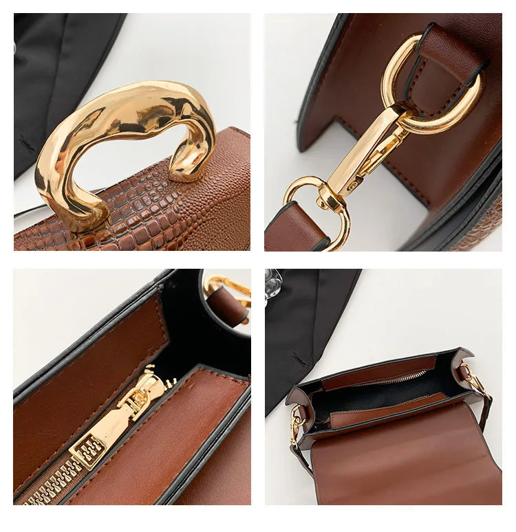 Solid Alligator PU Shoulder and Crossbody Bags Personality Designer Style High Quality Hand Bags for Women 2024 Fashion Hot Sale