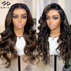 UNice Hair Bye Bye Knots 7x5 Lace Glueless Wig Brown Balayage Body Wave Human Hair Lace Front Wig Pre Cut Pre Bleached Lace Wig